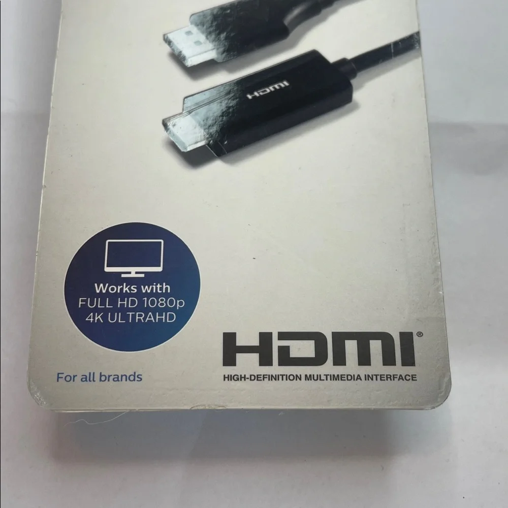 Philips 6ft. (1.8m) DisplayPort to HDMI cable **package damaged**
